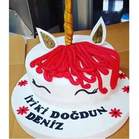 Kırmızı Renk Unicorn Butik Pasta İzmir